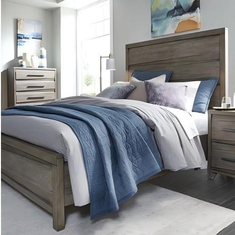 Hearsen Solid Wood Panel Bed