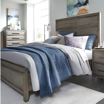 Hearsen Solid Wood Panel Bed