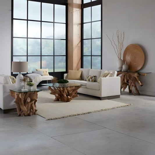 Ondine Solid Teak Root Console Table