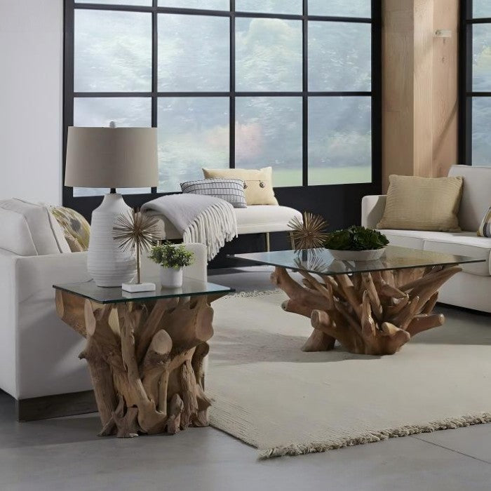 Ondine Solid Teak Root End Table