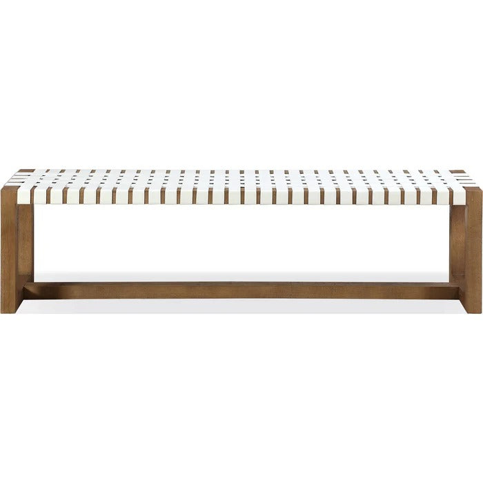 Ondine Woven Leather Dining Bench