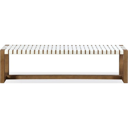 Ondine Woven Leather Dining Bench