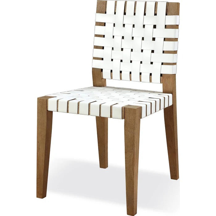 Ondine Woven Leather Dining Side Chair