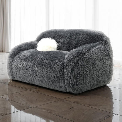 Dawna Fluffy Loveseat - Gray