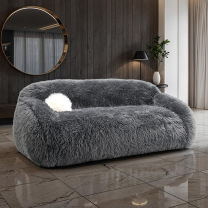 Dawna Fluffy Sofa - Gray