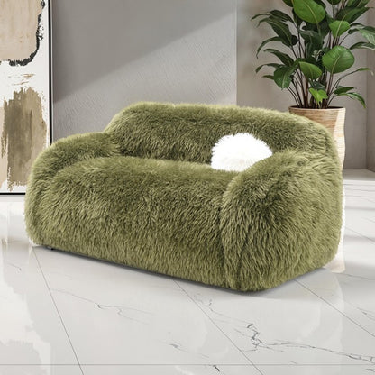 Dawna Fluffy Loveseat - Green