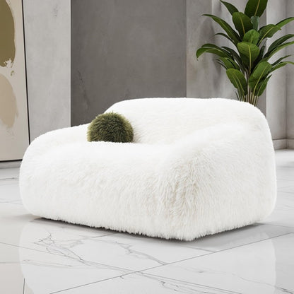 Dawna Fluffy Loveseat - White