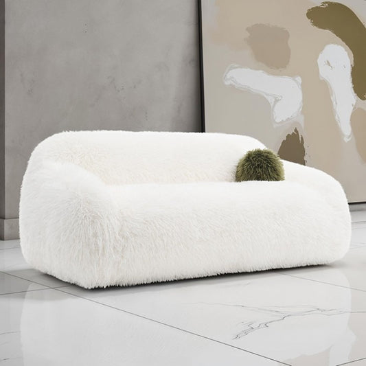Dawna Fluffy Sofa - White
