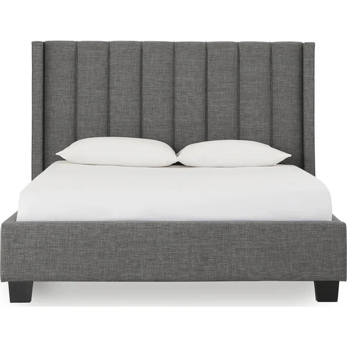 Palmero Upholstered Wingback Platform Bed