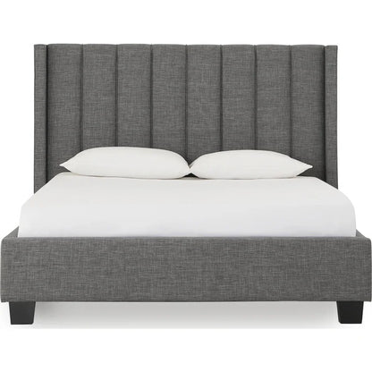 Palmero Upholstered Wingback Platform Bed