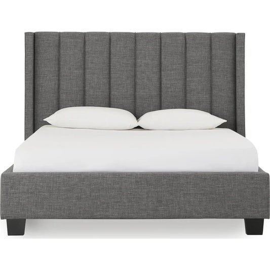 Palmero Upholstered Wingback Platform Bed