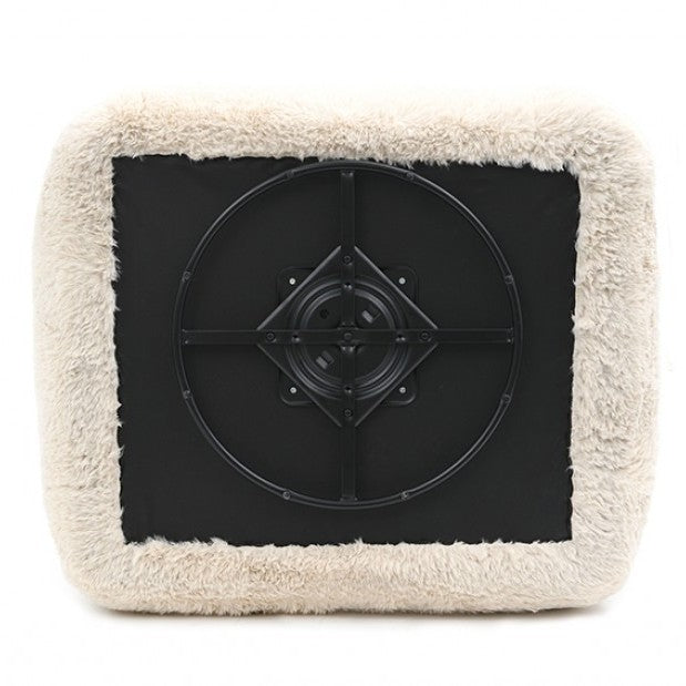 Dawna Fluffy Swivel Single Sofa - Beige