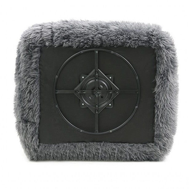 Dawna Fluffy Swivel Single Sofa - Gray