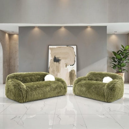 Dawna Fluffy Loveseat - Green