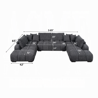 Chosan Sectional Sofa w/6 Pillows