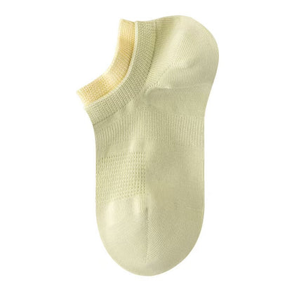 Women's Cotton Color-Block Low-Cut Socks - 4 Pairs (Random Colors) - Futu With . . .