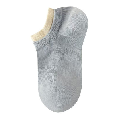 Women's Cotton Color-Block Low-Cut Socks - 4 Pairs (Random Colors) - Futu With . . .